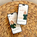 Création de post instagram, illustration de massage pour bébé