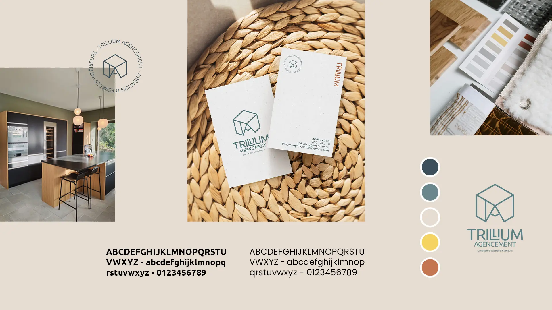 création d'identité visuelle éthique pour une créatrice d'espaces intérieurs