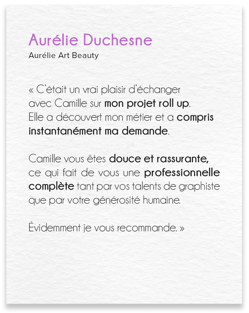 Avis d'Aurélie Duchesne, Esthéticienne en dermo-pigmentation.